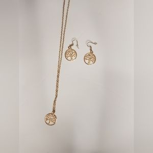 14k Gold Plated Tree Of Life Jewelry Set